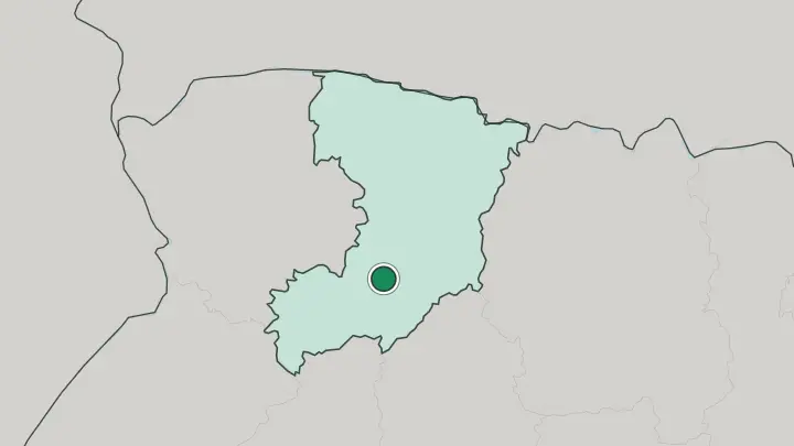 Map of Rivne in Ukraine