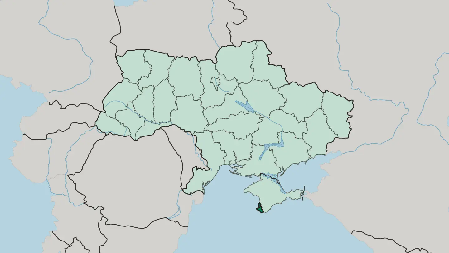 Map of Sebastopol City in Ukraine
