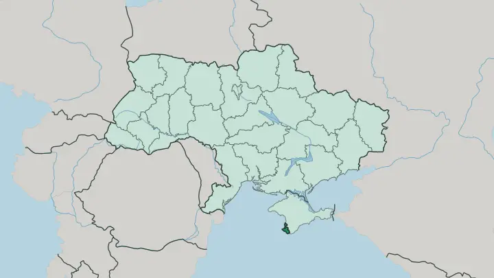 Map of Sebastopol City in Ukraine