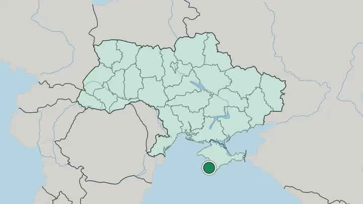 Map of Sevastopol in Ukraine