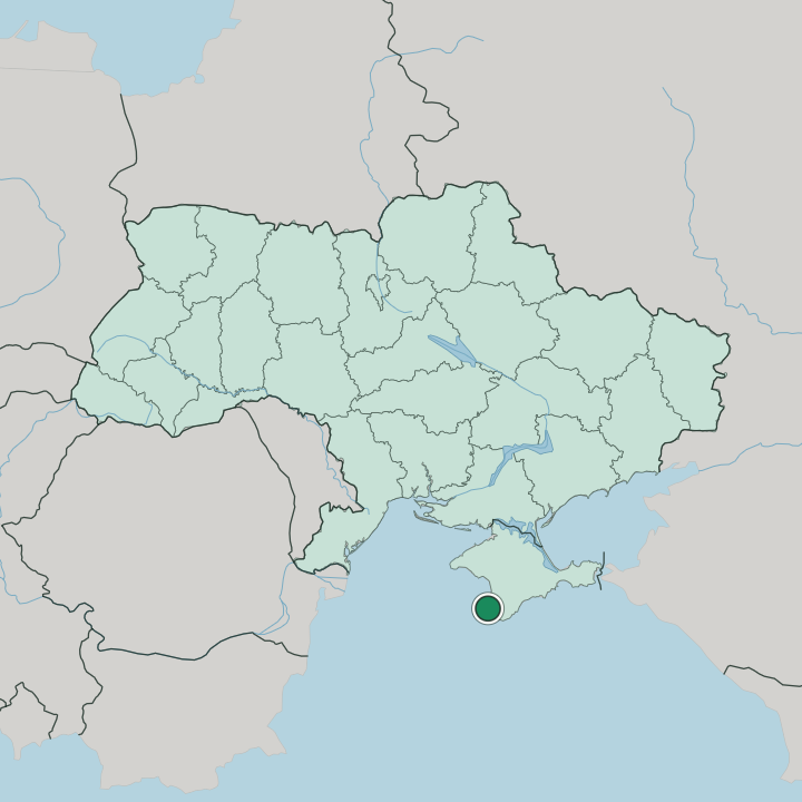Map showing Sevastopol — In Ukraine
