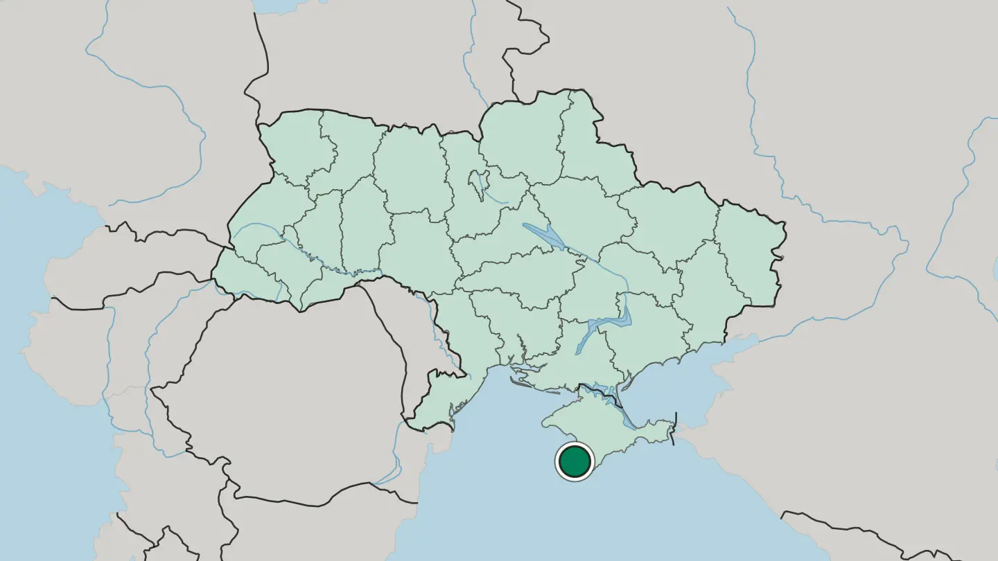Map of Sevastopol in Ukraine