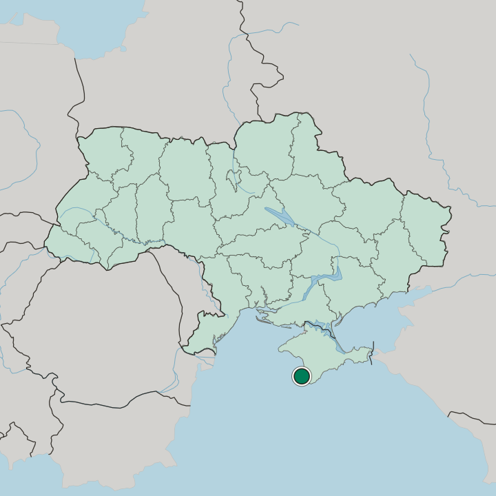 Map showing Sevastopol — In Ukraine