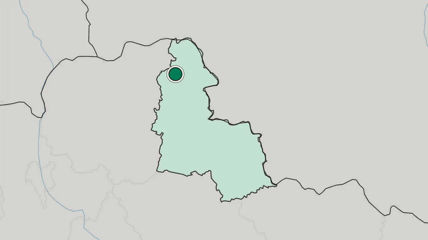 Map of Shostka in Ukraine