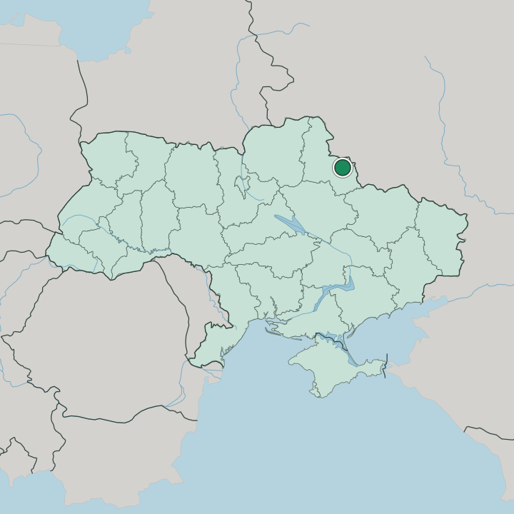 Map showing Sumy — In Ukraine