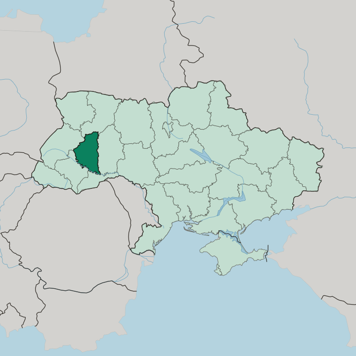 Map showing Ternopil Oblast — In Ukraine