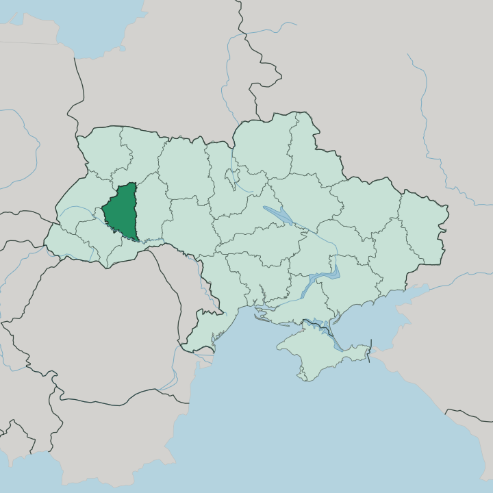 Map showing Ternopil Oblast — In Ukraine