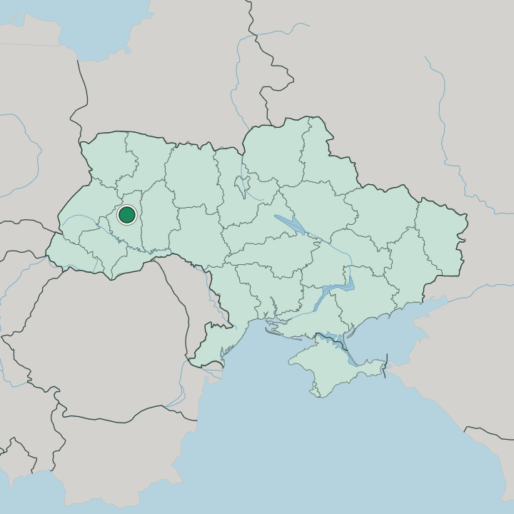 Map showing Ternopil — In Ukraine