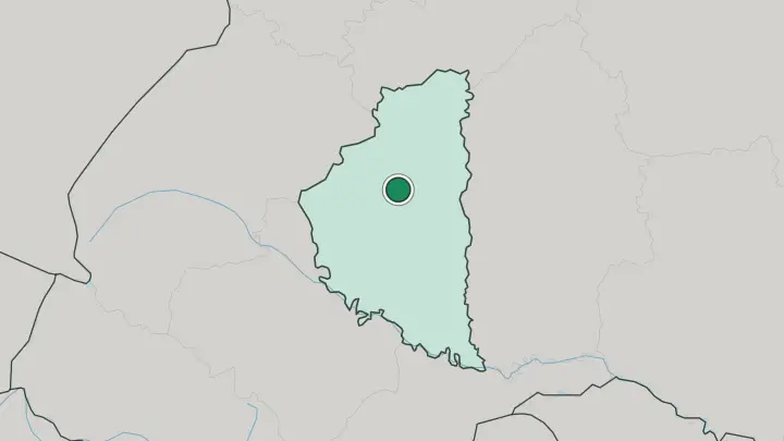 Map of Ternopil in Ukraine