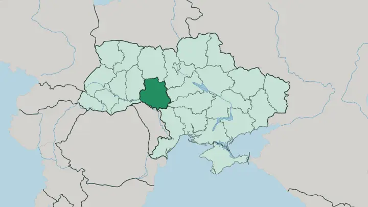 Map of Vinnytsya Oblast in Ukraine