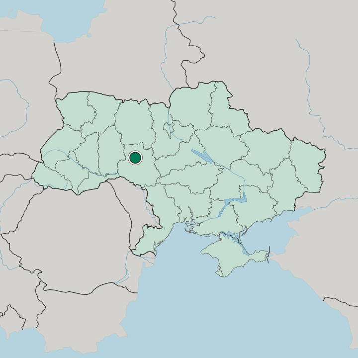 Map showing Vinnytsya — In Ukraine