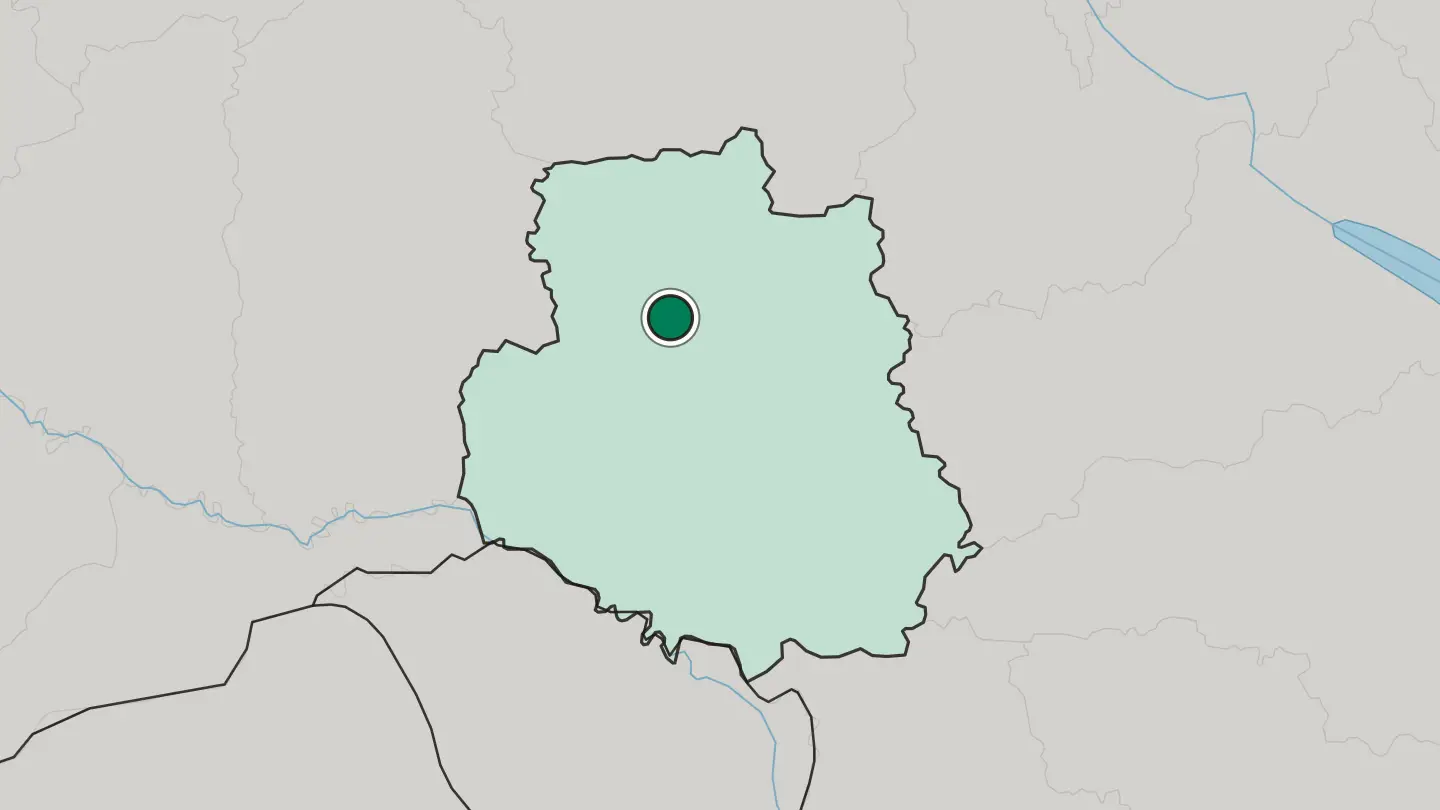Map of Vinnytsya in Ukraine