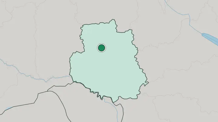 Map of Vinnytsya in Ukraine