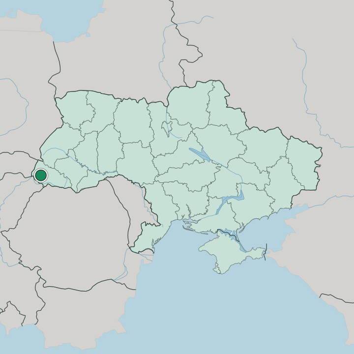 Map showing Mukachevo — In Ukraine
