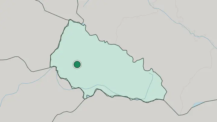 Map of Mukachevo in Ukraine