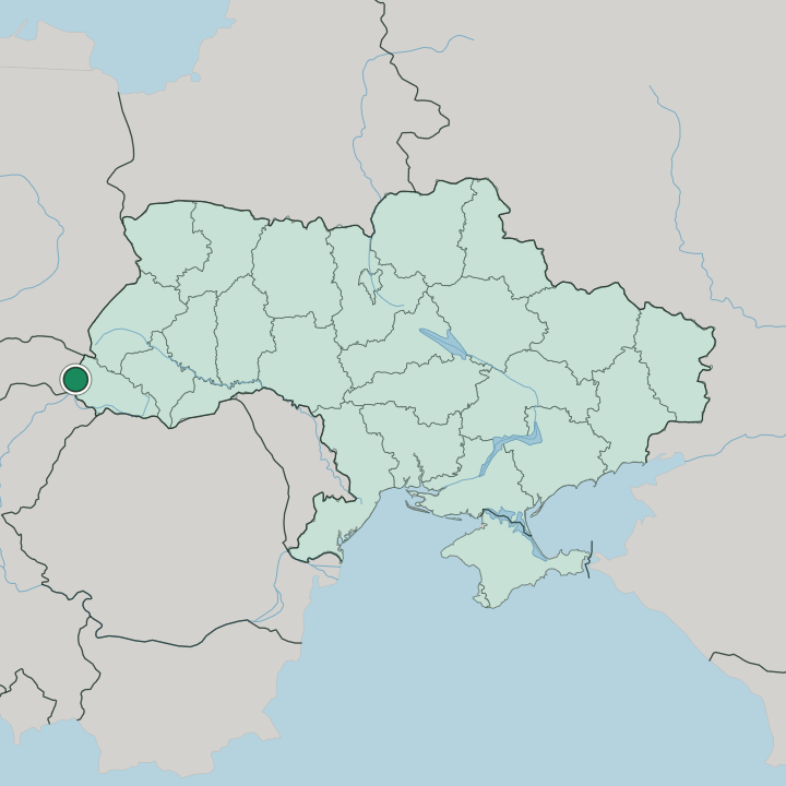 Map showing Uzhhorod — In Ukraine