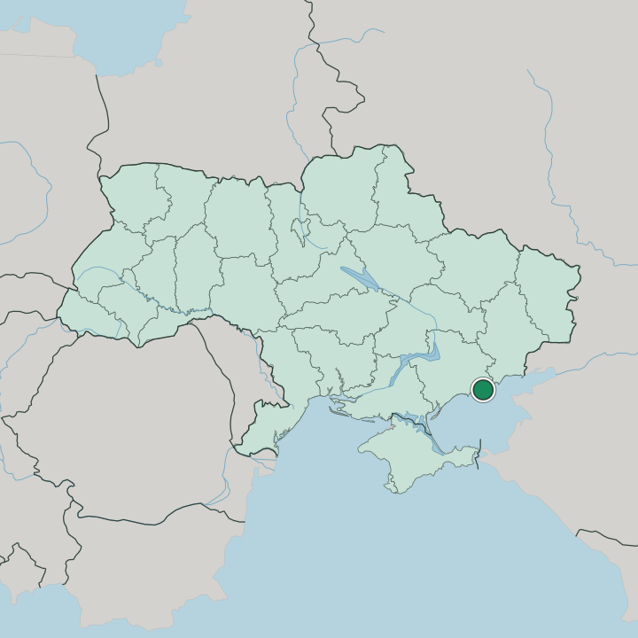 Map showing Berdyansk — In Ukraine