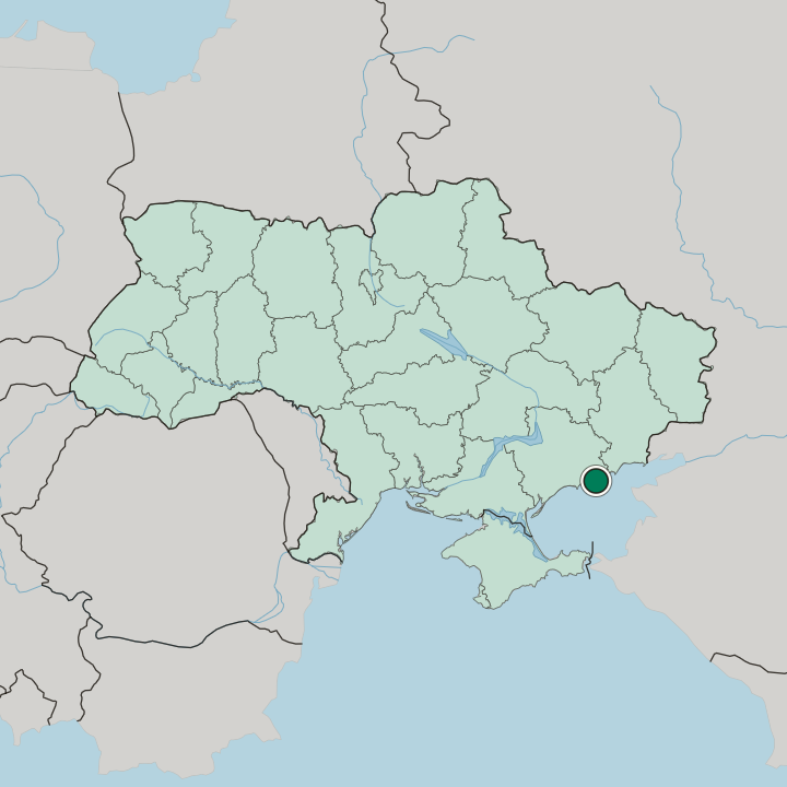 Map showing Berdyansk — In Ukraine
