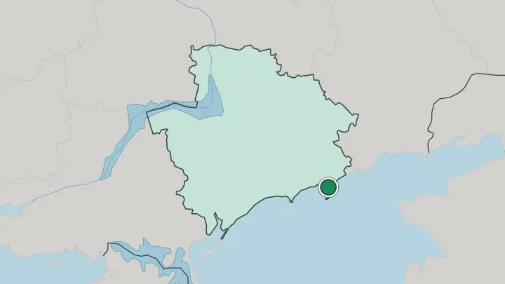 Map of Berdyansk in Ukraine