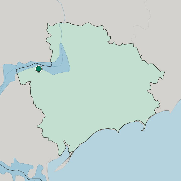 Map showing Enerhodar — In Zaporizhzhya Oblast