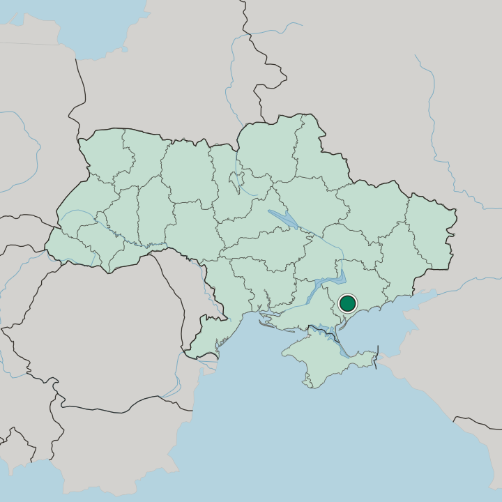Map showing Melitopol — In Ukraine