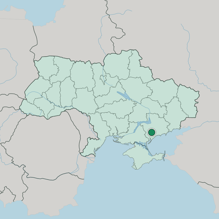 Map showing Melitopol — In Ukraine