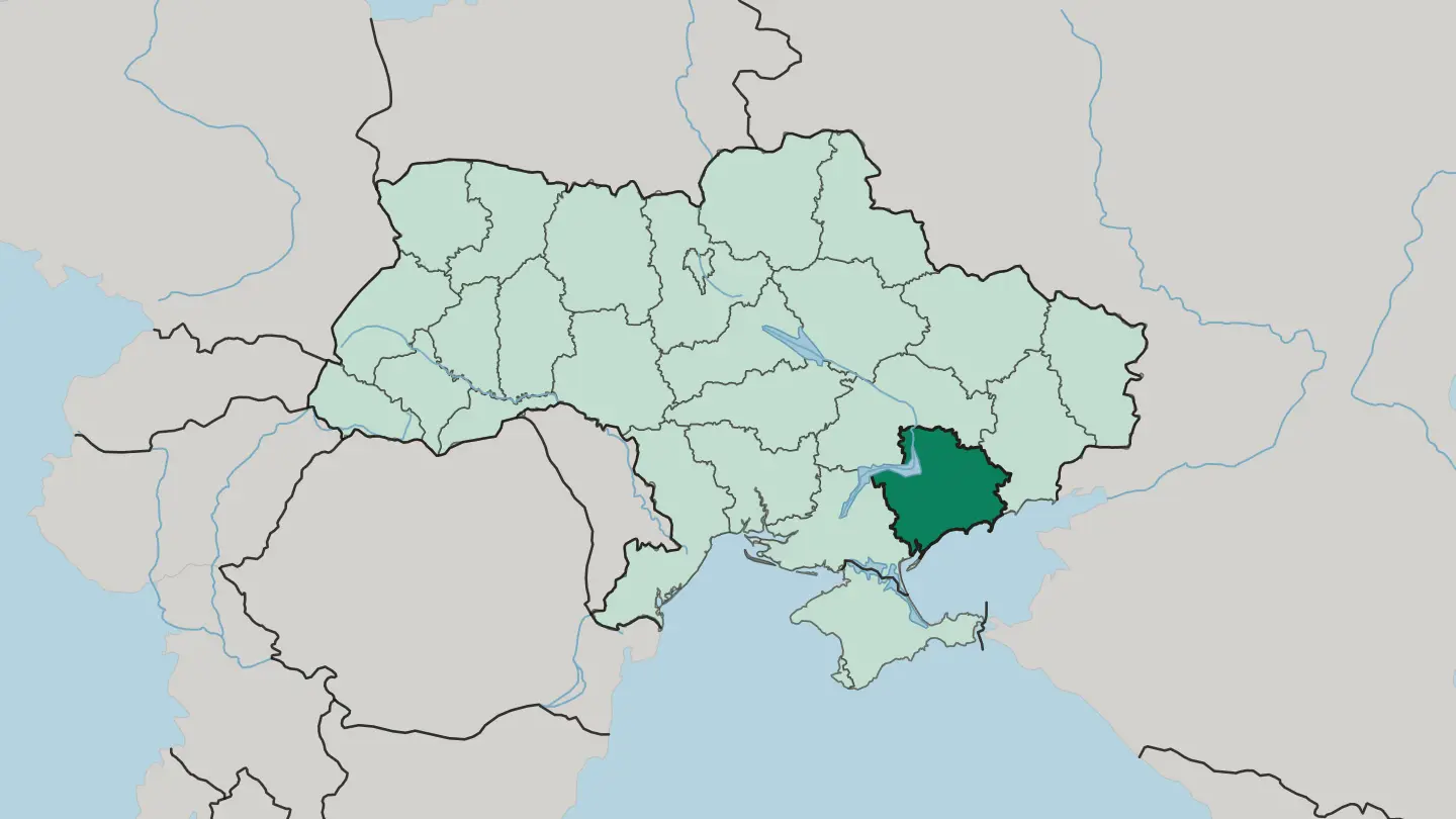 Map of Zaporizhzhya Oblast in Ukraine