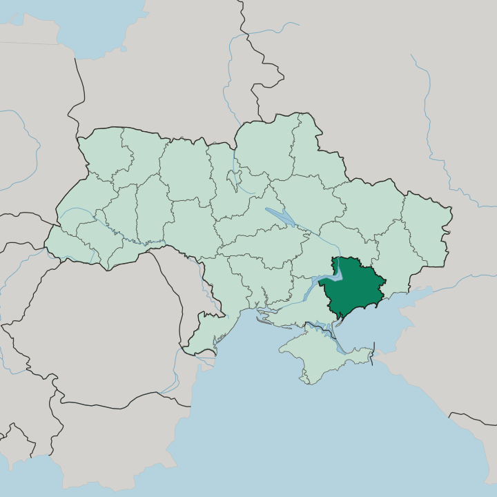 Map showing Zaporizhzhya Oblast — In Ukraine