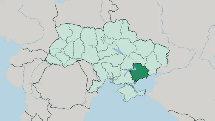 Map of Zaporizhzhya Oblast in Ukraine