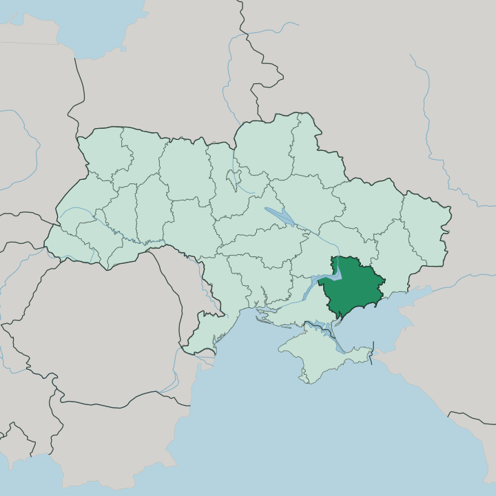 Map showing Zaporizhzhya Oblast — In Ukraine