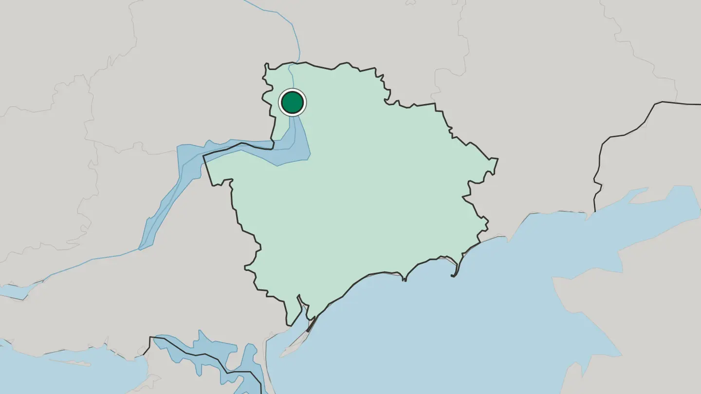 Map of Zaporizhzhya in Ukraine