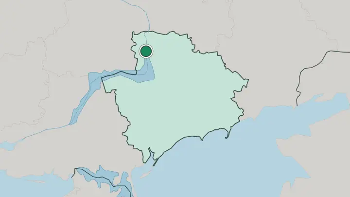 Map of Zaporizhzhya in Ukraine