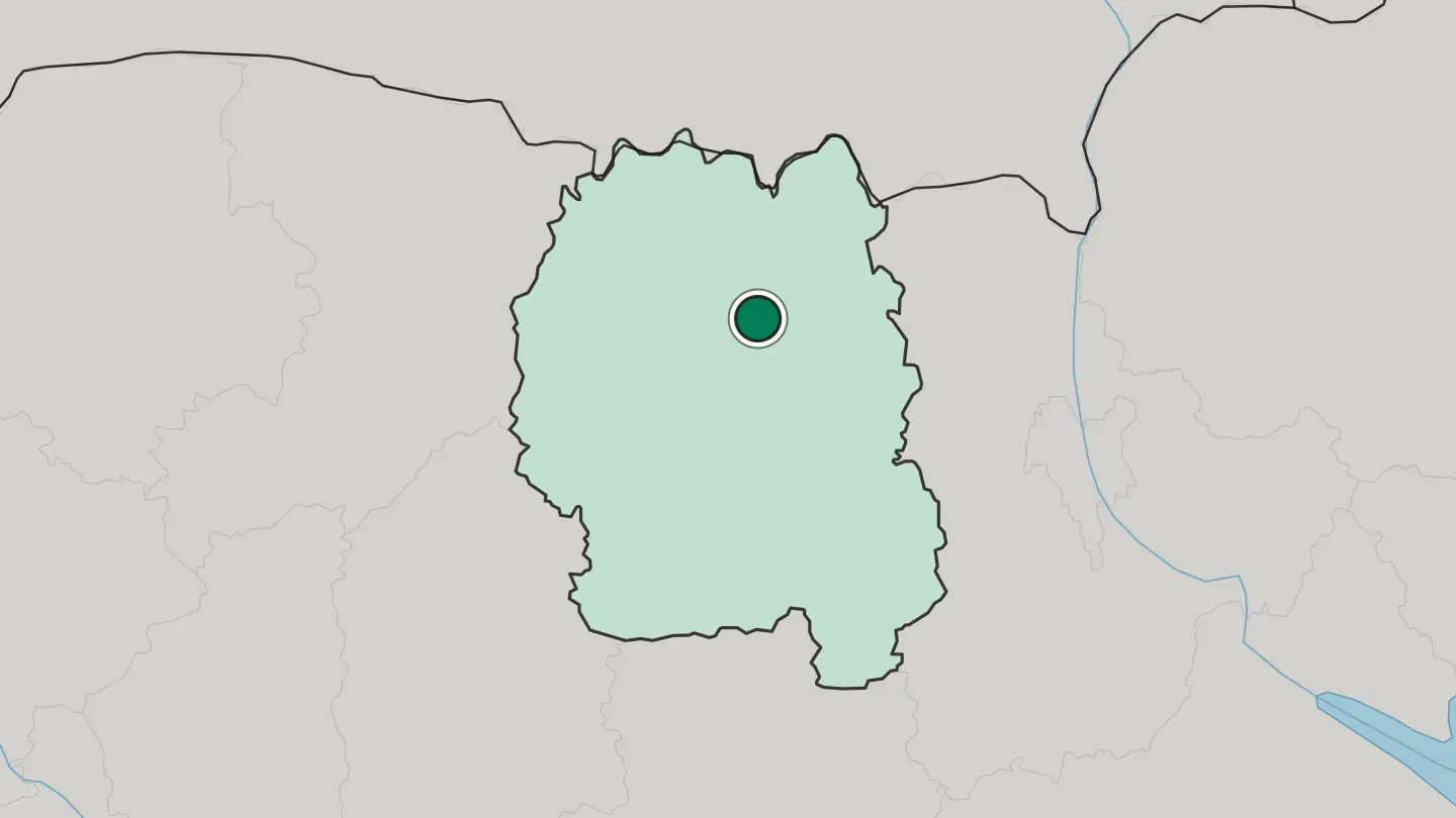 Map of Korosten in Ukraine