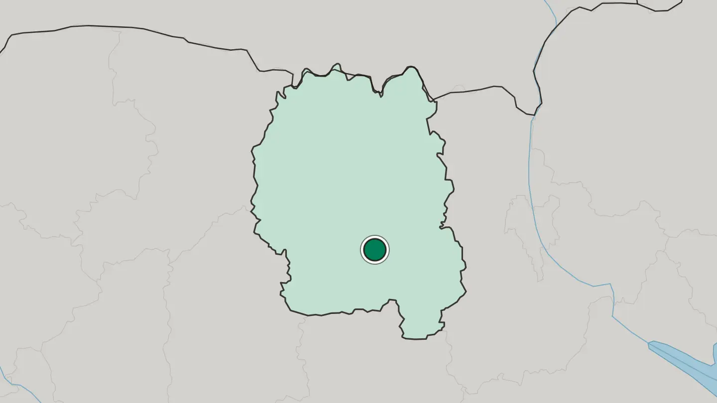 Map of Zhytomyr in Ukraine