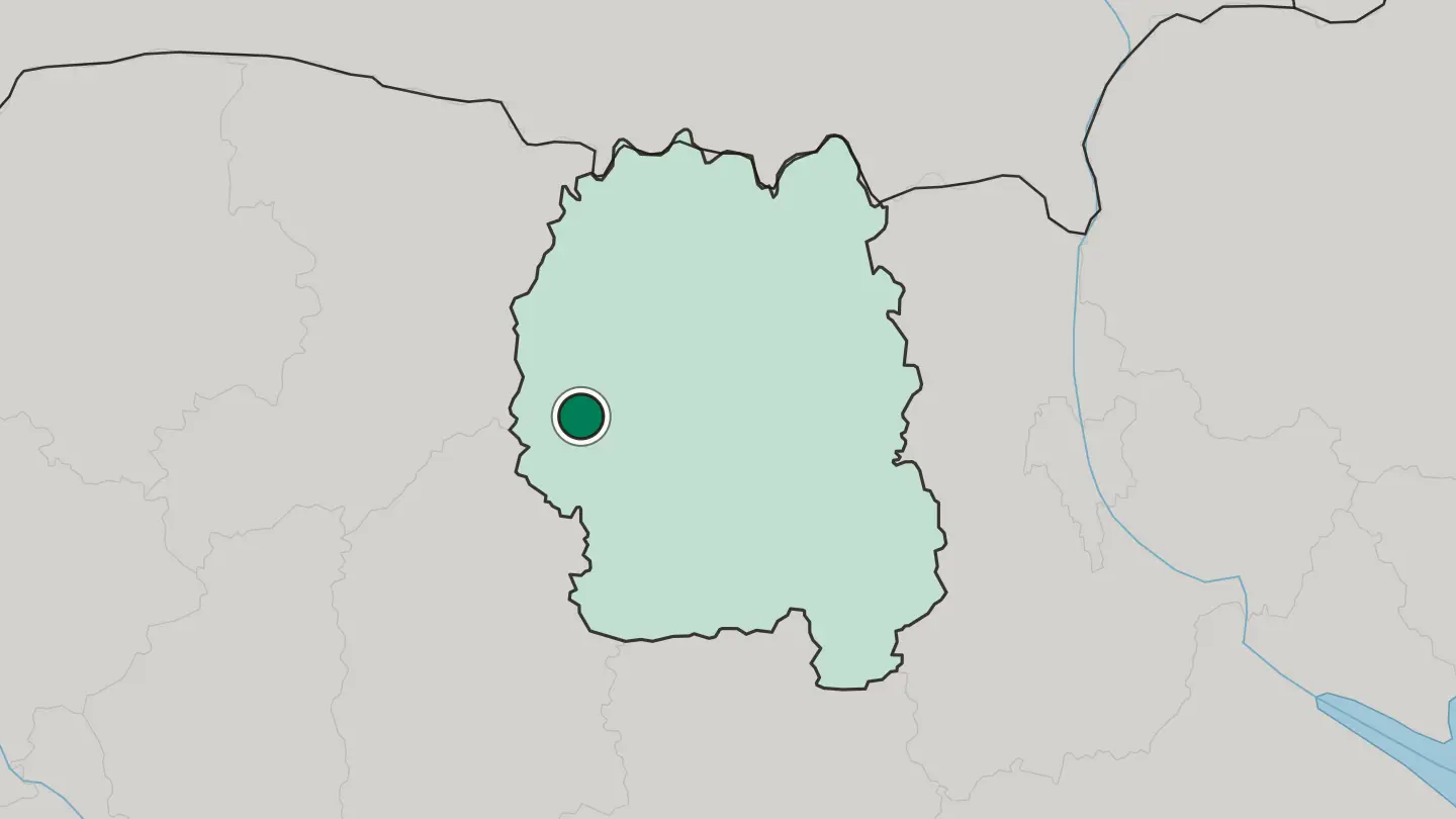 Map of Zvyahel in Ukraine