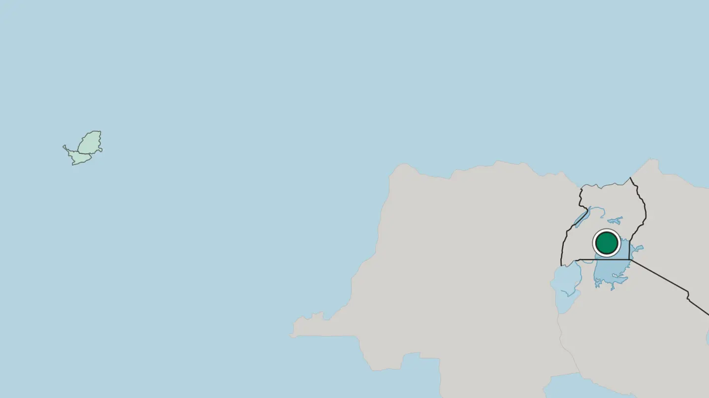 Map of Entebbe in Uganda