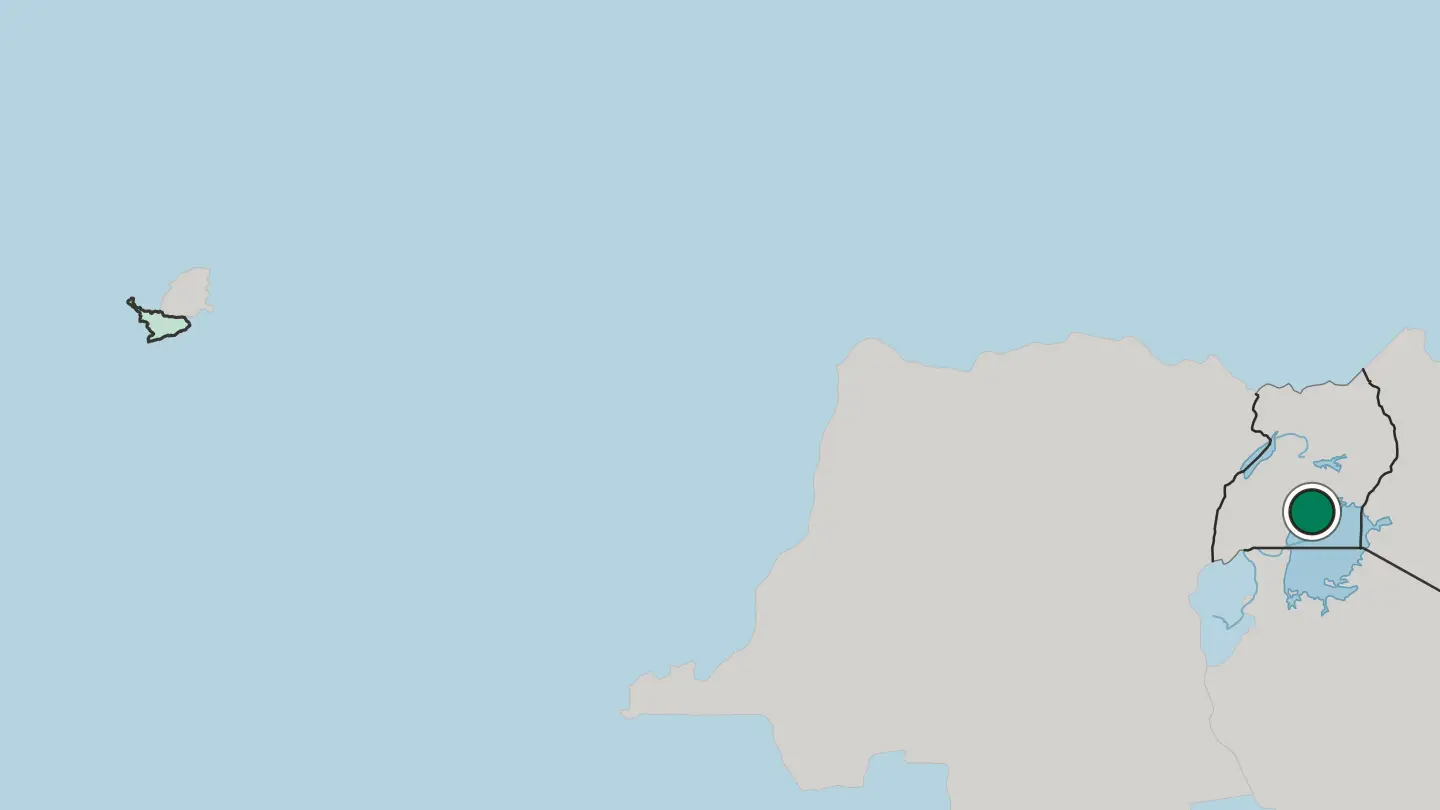 Map of Entebbe in Uganda