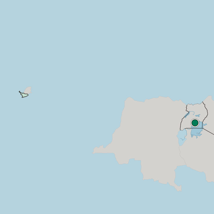 Map showing Entebbe — In Central Region