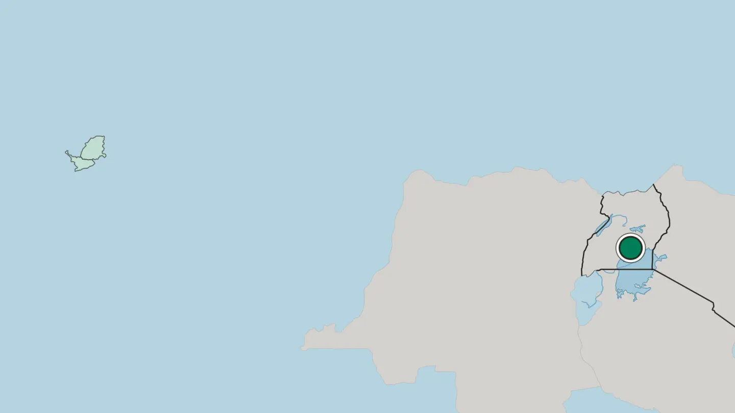 Map of Kampala in Uganda