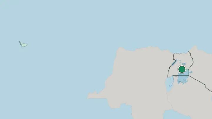 Map of Kampala in Uganda