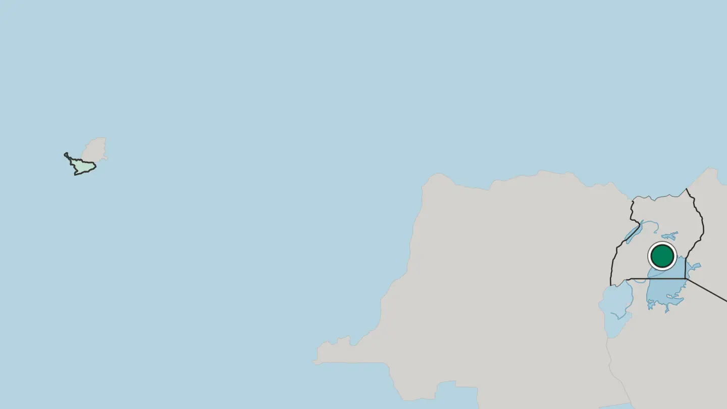 Map of Kampala in Uganda