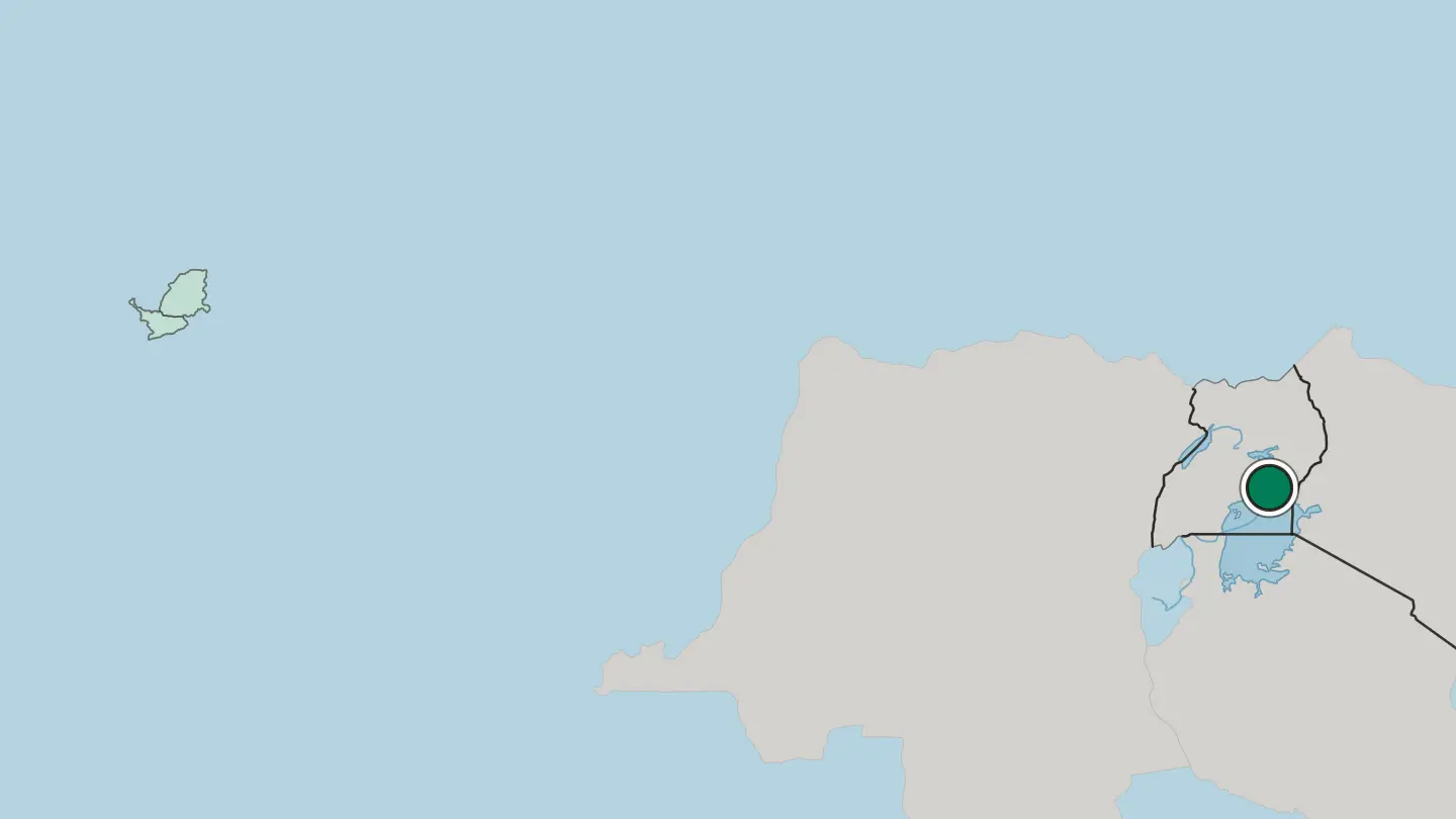 Map of Jinja in Uganda