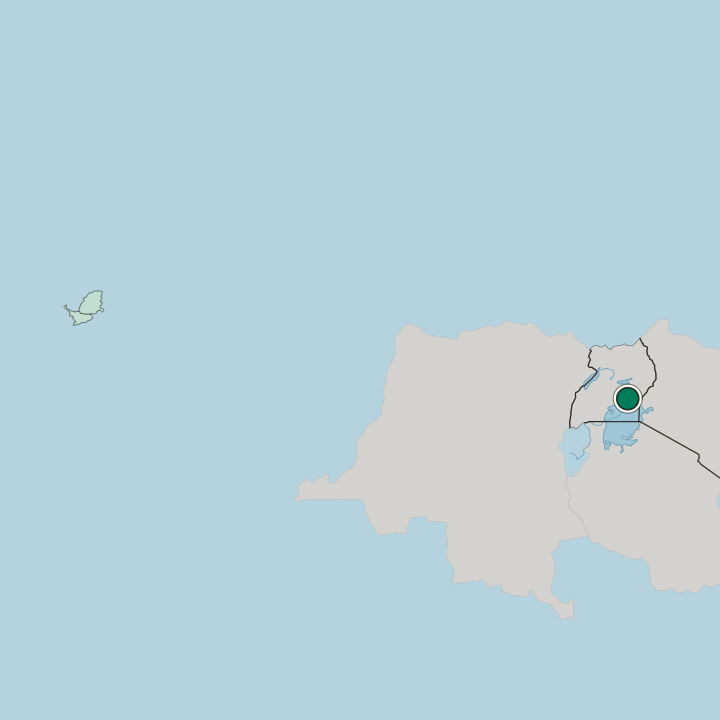 Map showing Jinja — In Uganda