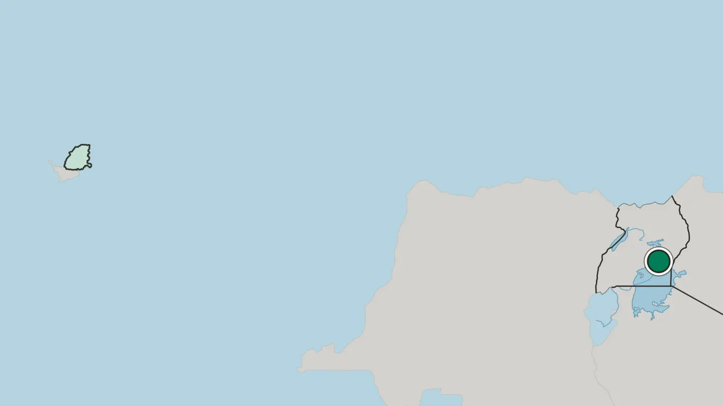Map of Jinja in Uganda