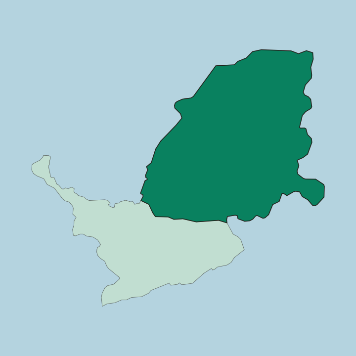 Map showing Eastern Region — In Uganda