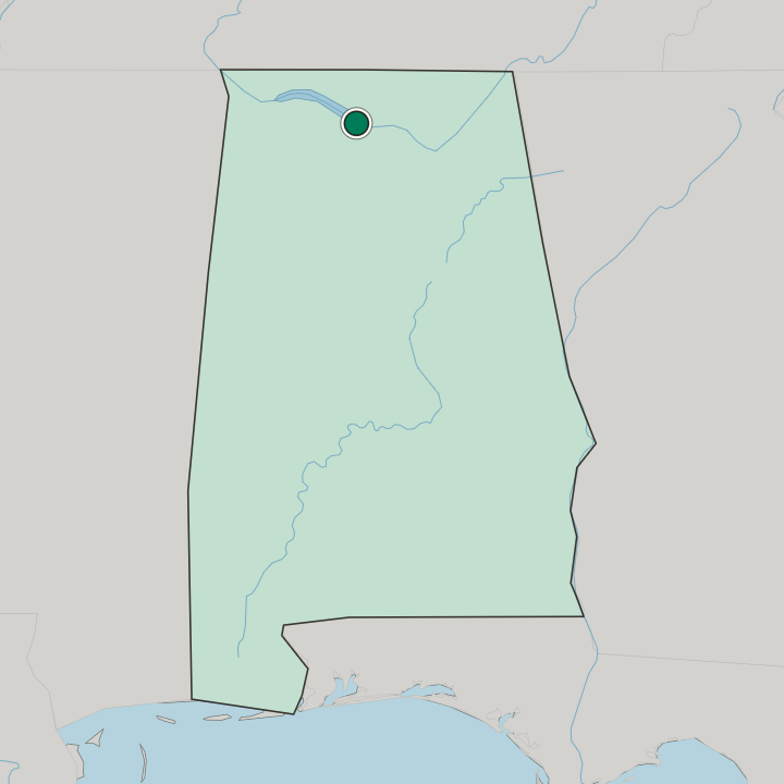 Map showing Decatur — In Alabama