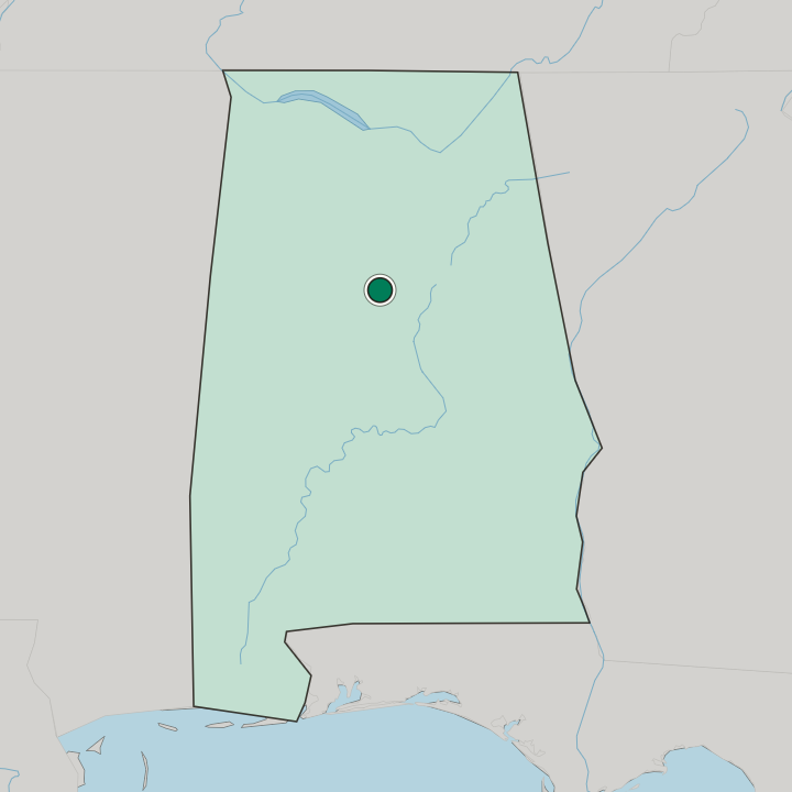 Map showing Hoover — In Alabama