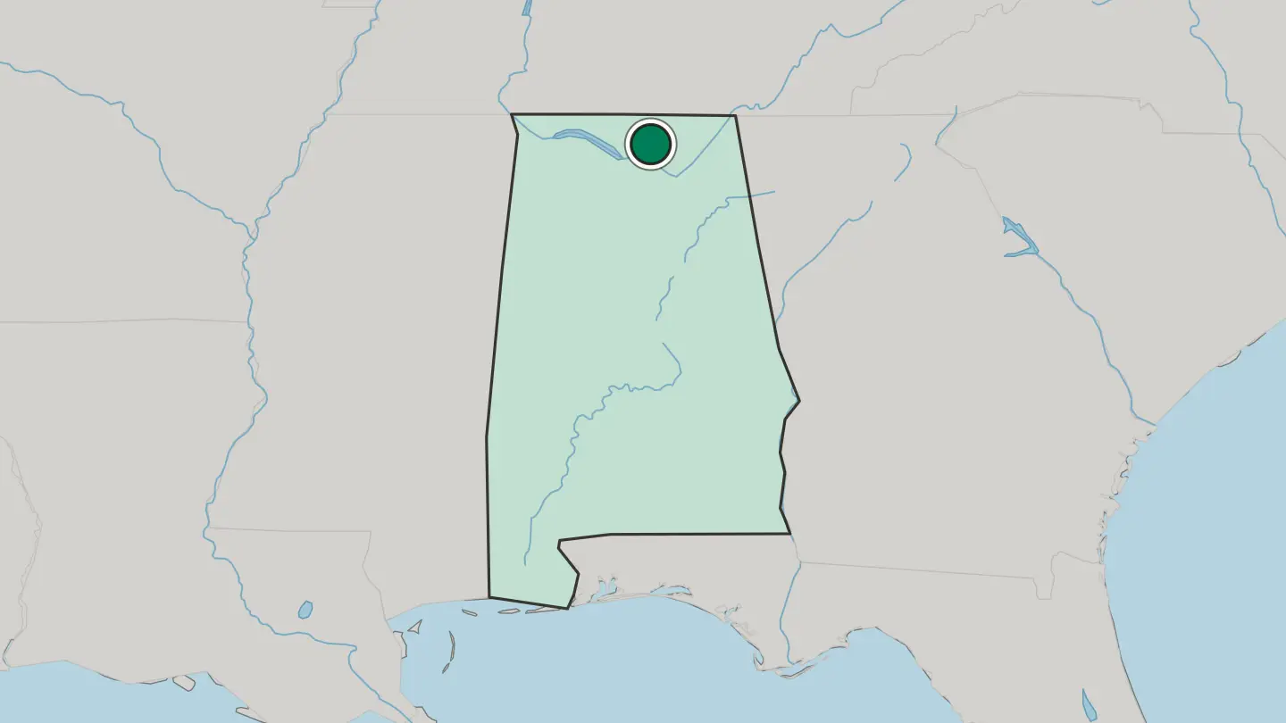 Map of Huntsville in United States