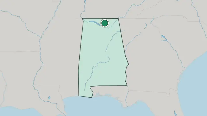 Map of Huntsville in United States