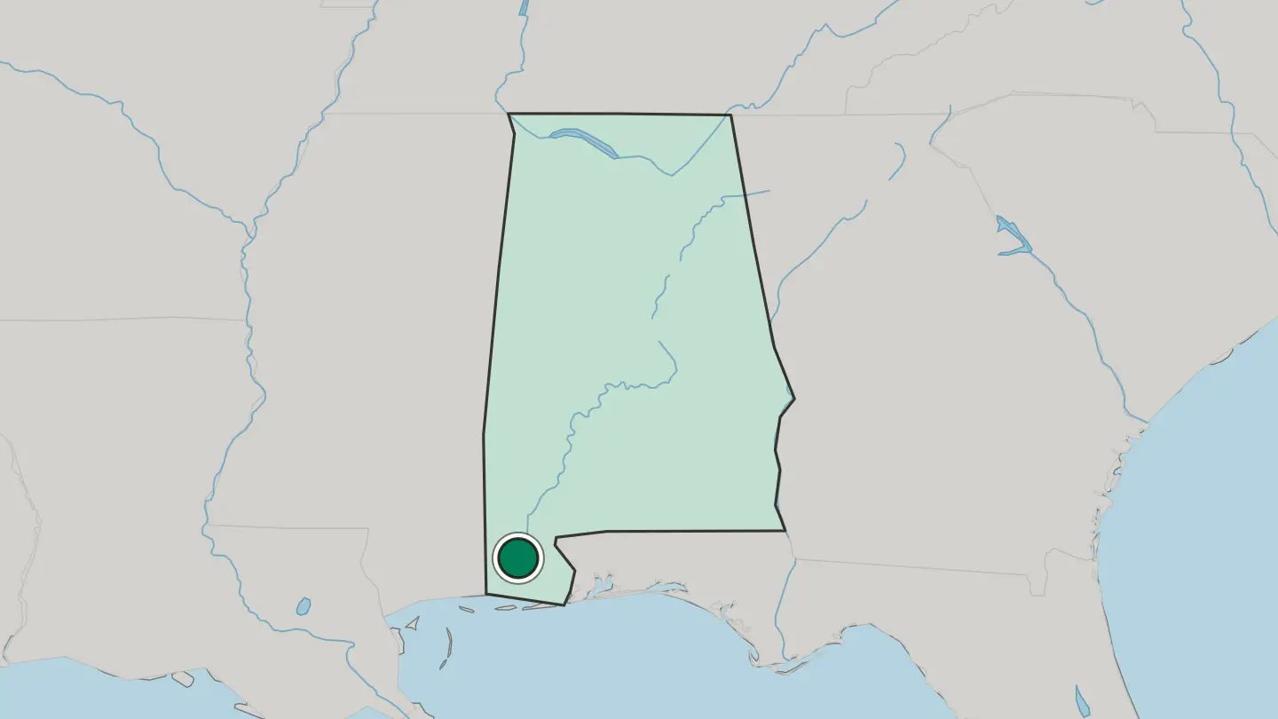 Map of Mobile in United States